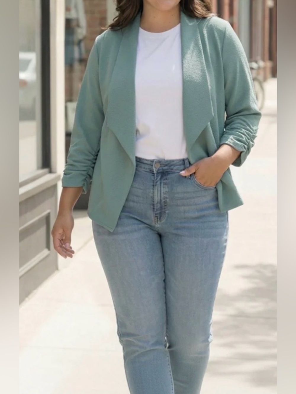 NWT [Andthewhy] Light Sage Open-Front Sweater Cardigan Women's Multiple Sizes